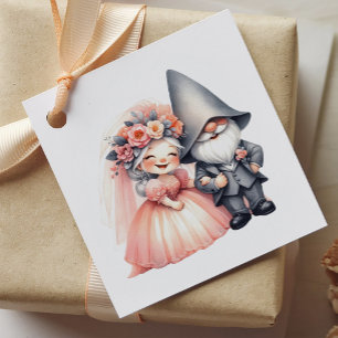 Enchanting Garden Gnome Bride Groom Rustic Bröllop Gåvor Etiketter