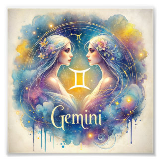 Enchanting Gemini Zodiac Art Fototryck