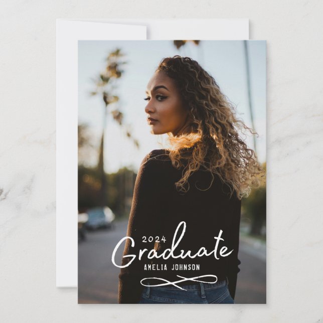 Enchanting Grad Photo Announcement Meddelande (Framsida)
