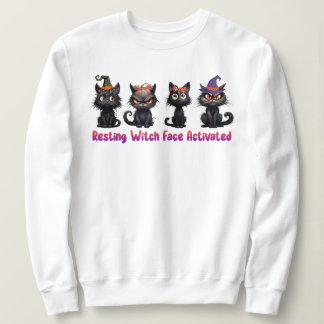 Enchanting Halloween Cat Group Sweatshirt T Shirt