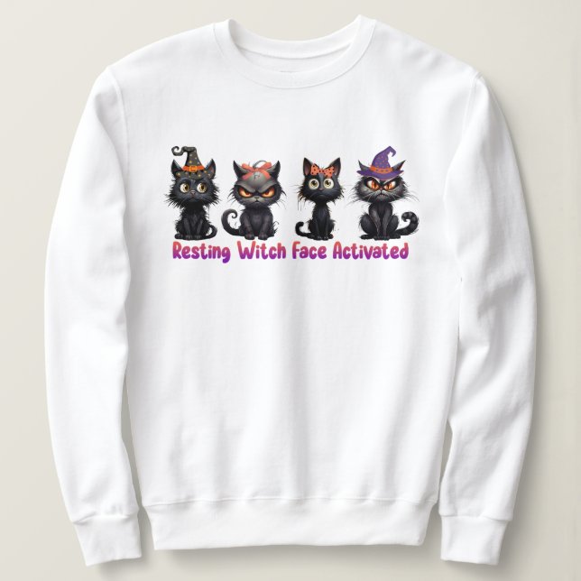 Enchanting Halloween Cat Group T Shirt (Design framsida)