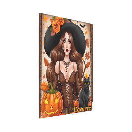 Enchanting Halloween Woman Wall Art - Autumnal