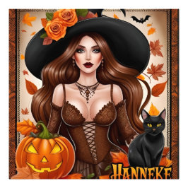 Enchanting Halloween Woman Wall Art - Autumnal Fototryck
