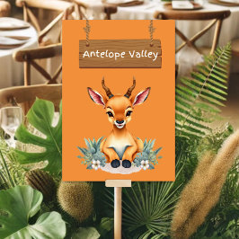 Enchanting Jungle Safari Antelope Bord Sign Bordsnummer