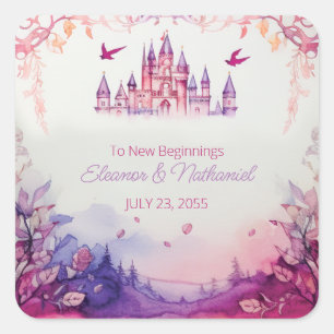 Enchanting Lavender Renaissance Castle Bröllop Fyrkantigt Klistermärke
