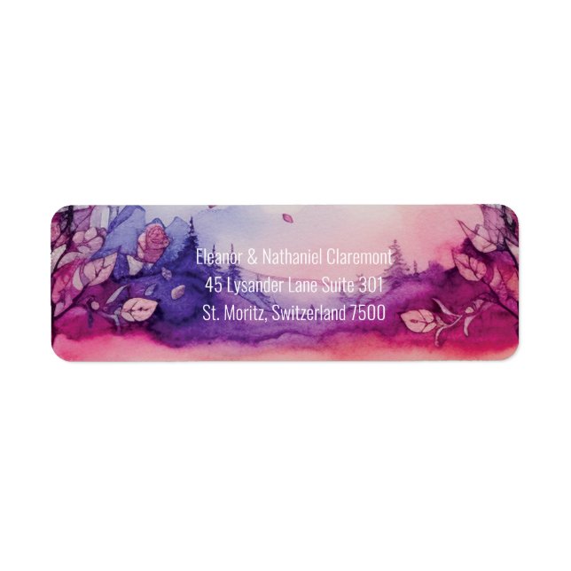 Enchanting Lavender Renaissance Castle Bröllop Returadress Etikett (Framsidan)