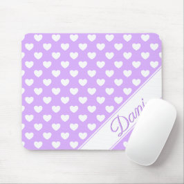 Enchanting Lilac Custom Name White Hearts Musmatta