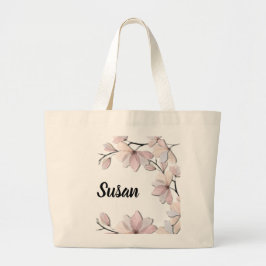 Enchanting Magnolia Blommar Tote Bag Jumbo Tygkasse