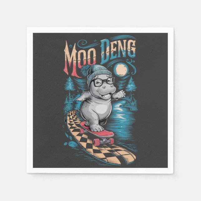 Enchanting Moo Deng Hippo Pappersservett (Framsidan)