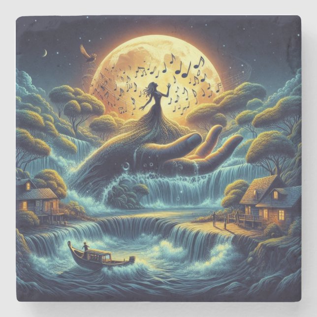 Enchanting Moonlight Sergranat Stenunderlägg (Framsidan)