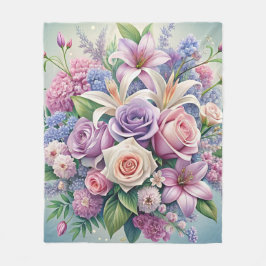 Enchanting Pastel Blommigt Fleece Blanket