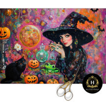 Enchanting Pumpkin Witch Halloween Decoupage