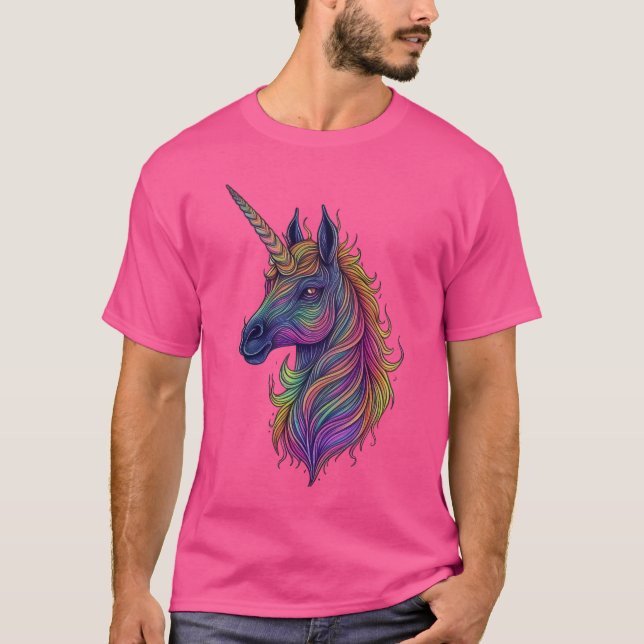 Enchanting Rainbow Unicorn T Shirt (Framsida)