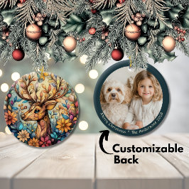 Enchanting Reindeer jul Anpassade Ceramic Julgransprydnad Keramik