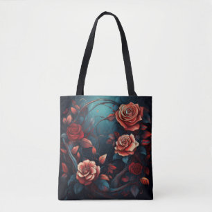 Enchanting Ro - Elegant Blommigt Artwork Tygkasse