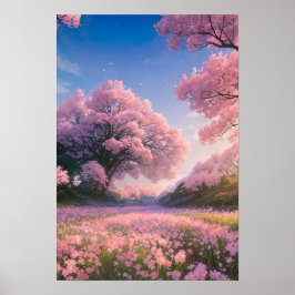 Enchanting Sakura Meadow Poster