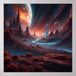 Enchanting Sci-Fi Surreal Extraterrestrial World Poster