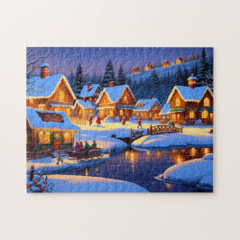 Enchanting Snö-Covered Village Winter Wonderland Pussel