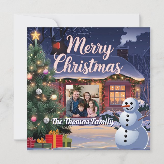 Enchanting Snowy Christmas Card Julkort (Framsida)