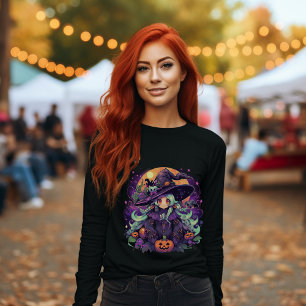 Enchanting Spellcaster Halloween Anime Witch Long T Shirt