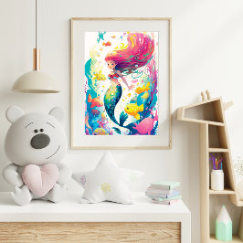 Enchanting Underwater Sjöjungfru Poster