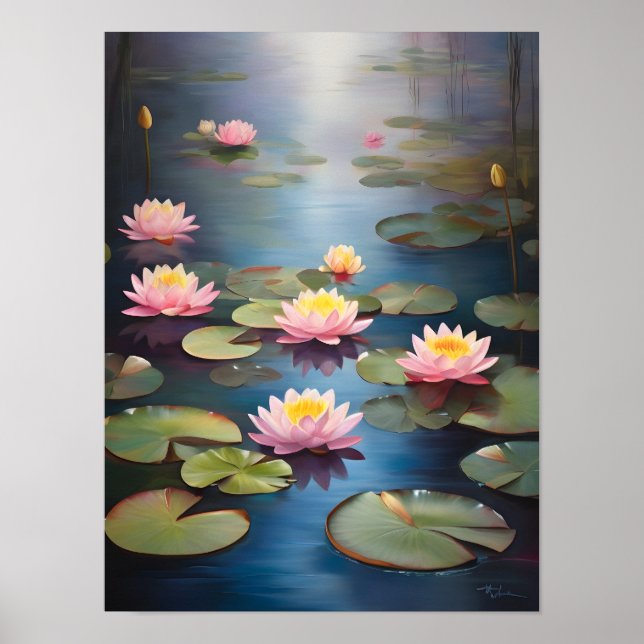 Enchanting Vatten Lilies Symphony Poster (Framsidan)