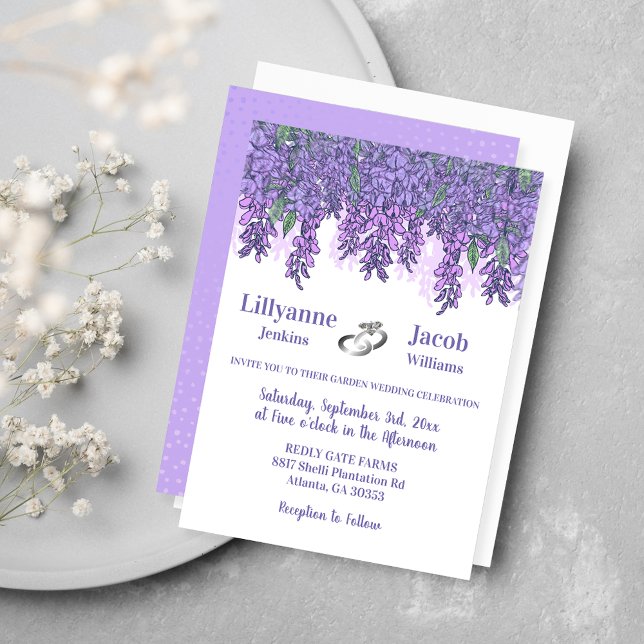 Enchanting Wisteria Garden Wedding Inbjudningar (Skapare uppladdad)