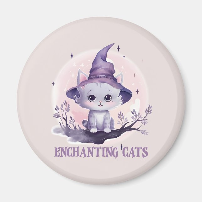 Enchanting Witch Cat Magnet (Framsidan)