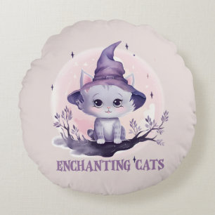 Enchanting Witch Cat Rund Kudde