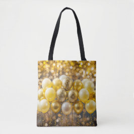 Enchanting yellow and gold Tote Bags Dreamy Bokeh Tygkasse