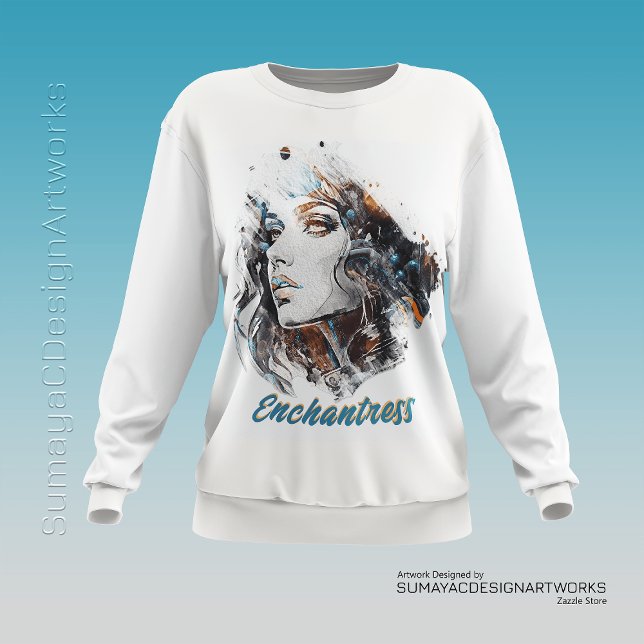 Enchantress Watercolor Female Porträtt T Shirt (Skapare uppladdad)