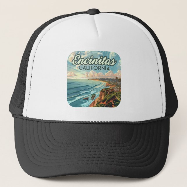 Encinitas California San Diego Beach Vintage Keps (Framsida)