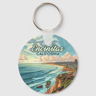Encinitas California San Diego Beach Vintage Nyckelring