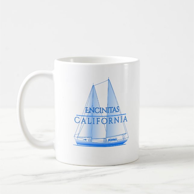 Encinitas Coastal Nautical Sailing Sailor Kaffemugg (Vänster)