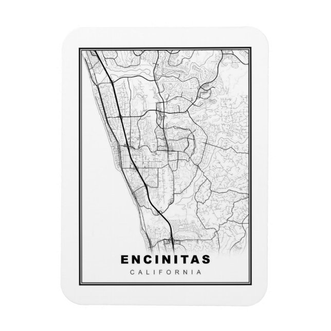 Encinitas Karta Magnet (Vertikal)