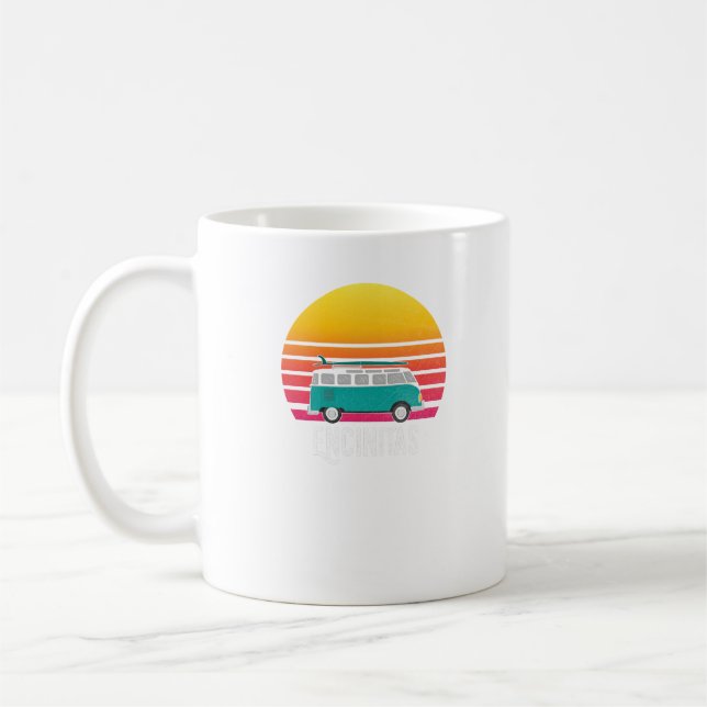 Encinitas Retro solnedgång som surfar Hippie Kaffemugg (Vänster)