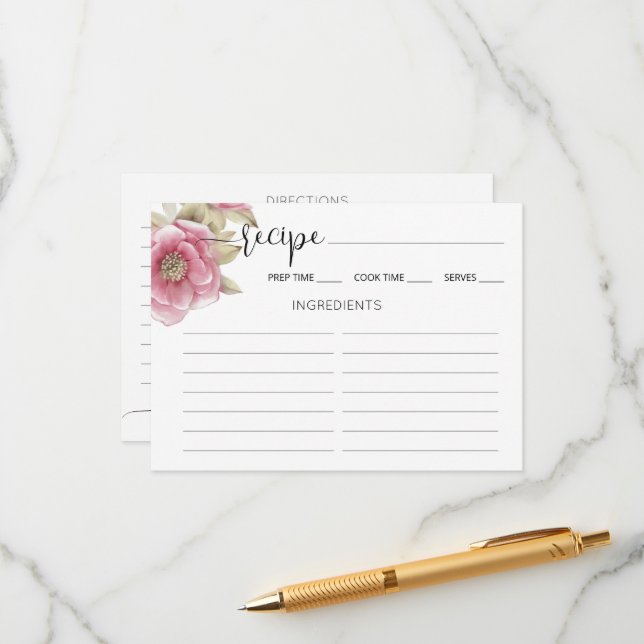 Enclosure Card Bridal Shower Recipe. Tilläggskort (Fram/Back In Situ)