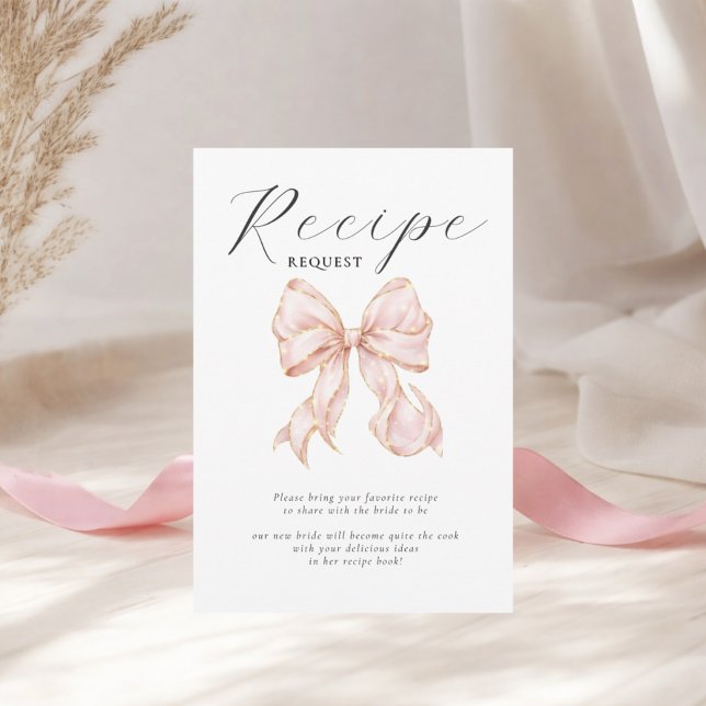 Enclosure Card Pin Bow Bridal Shower Recipe Tilläggskort (Skapare uppladdad)