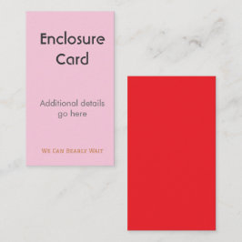 Enclosure Card Wedding Birth Announcement | Diaper Tilläggskort