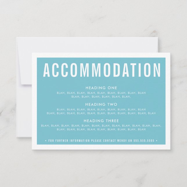 ENCLOSURE DETAIL INFO modern turkos aqua blue OSA Kort (Framsida)