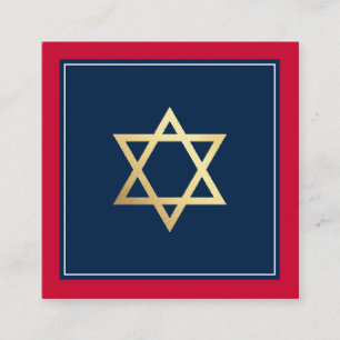 ENCLOSURE FÖR IN Pub Mitzvah logotyp QR code red m Fyrkantigt Visitkort