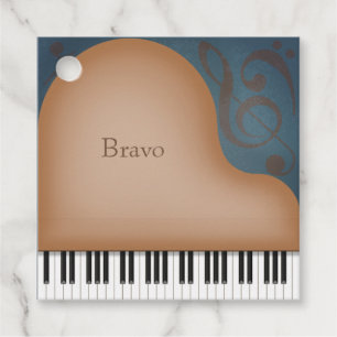 "Encore" Brown Grand Piano Elegant Anpassningsbar Gåvor Etiketter