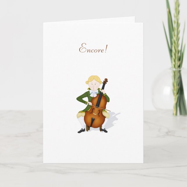 "Encore!" Cello Player Cute Music Performance Anteckningskort (Framsida)