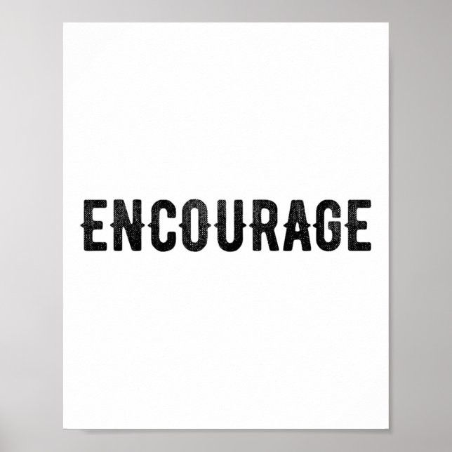 Encourage One Word Insrational Motivational Distre Poster (Framsidan)