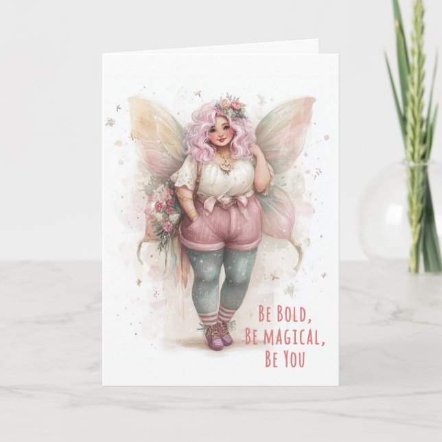 Encouragement Fairy Greeting Inspirational Quote Kort (Framsida)
