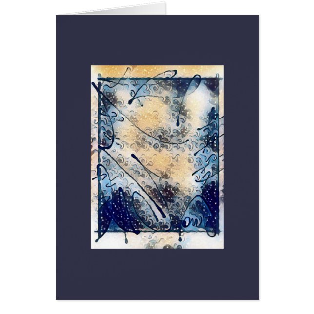 Encre Noire Blue Hälsningskort (Framsidan)