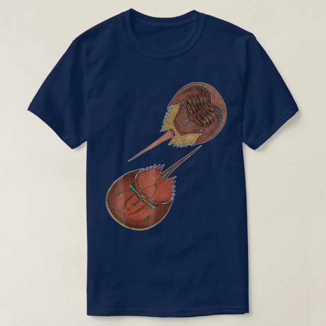 Encykloart Horseshoe Crab Xiphosura T Shirt (Design framsida)