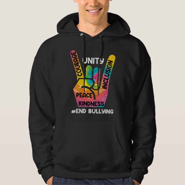 End Bullying Awareness and Solidarity for handicap Hoodie (Framsida)