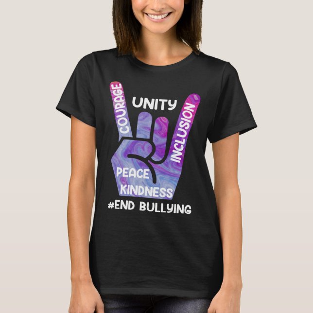 End Bullying Awareness and Solidarity for handicap T Shirt (Framsida)