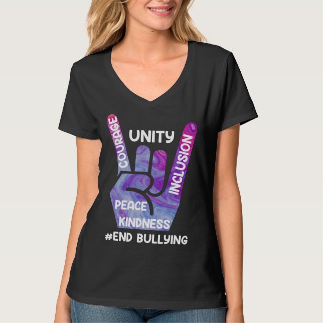 End Bullying Awareness and Solidarity for handicap T Shirt (Framsida)